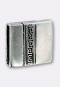 Fermoir aimanté pour cuir tressé 15x3 mm argent vieilli x1