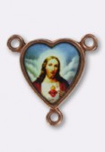 Médaille cœur St Jésus cuivre 15x14 mm x1