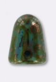 Gumdrop 7x10 mm turquoise bronze picasso x6