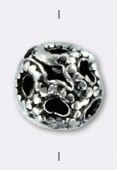 Perle en métal filigrané 4 mm argent vieilli x12