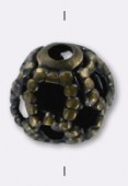 Perle en métal filigrané 4 mm bronze x12