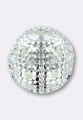 Perle en métal filigrané 6 mm argent x6