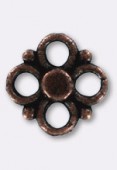 Perle en métal intercalaire 9x9 mm cuivre x4