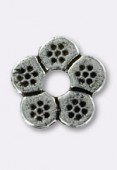 Perle en métal intercalaire fleur 12x12 mm argent vieilli x2