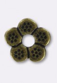 Perle en métal intercalaire fleur 12x12 mm bronze x2
