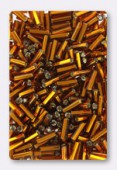 Rocaille tube 2x6 mm dark topaz silver lined x20g
