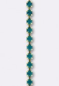 Chaîne strassée 2 mm blue zircon x20 cm