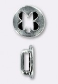 Passant en métal pour cuir 6x2 mm trèfle argent x1