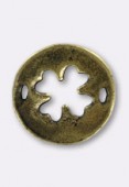 Perle en métal intercalaire trèfle 16 mm bronze x1