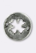 Perle en métal intercalaire trèfle 16 mm argent x1