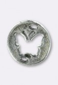 Perle en métal intercalaire papillon 16 mm argent x1
