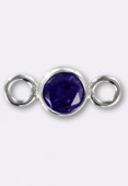 Argent 925 intercalaire bezel amethyst strass 4 mm x1