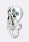 Argent 925 clip boule 15x9 mm x2