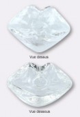 Cabochon en verre transparent bouche 26x19 mm x1