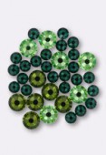 Strass 2088 5 mm / 7 mm mélange vert x36