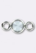 Argent 925 intercalaire bezel crystal strass 4 mm x1