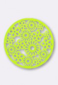 Estampe ronde fleur 32 mm Bright Neon lime x1