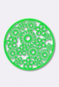 Estampe ronde fleur 32 mm Bright Neon green x1