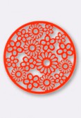 Estampe ronde fleur 47 mm Bright Neon orange x1