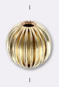Gold filled 14 k perle ronde striée 8 mm x1