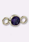 Gold filled 14 k intercalaire bezel amethyst strass 10.5x4 mm x1 Gold filled 14 k intercalaire bezel amethyst strass 10.5x4 mm x1