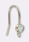 Gold filled 14 k crochet d'oreille strass crystal x1