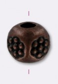 Perle en métal cube 4 mm cuivre x6