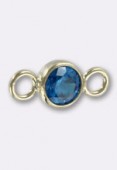 Gold filled 14 k intercalaire bezel aqua blue strass 10.5x4 mm x1 Gold filled 14 k intercalaire bezel aqua blue strass 10.5x4 mm x1