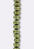 Perles Potato 6x8 mm olive aluminum x6