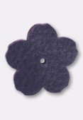 Fleur en cuir 25mm purple x1