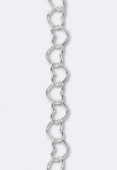 Argent 925 chaîne coeur 5.00x4.00 mm x10cm