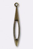 Estampe pendentif navette 26x4 mm bronze x2