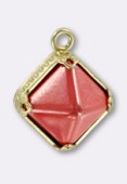 Pendentif Bead Stud 12 mm coral or x1