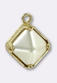 Pendentif Bead Stud 12 mm cream or x1