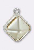Pendentif Bead Stud 12 mm cream argent x1