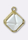 Pendentif Bead Stud 12 mm white or x1