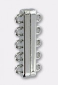 Fermoir aimanté 5 anneaux 32x12 mm argent x1