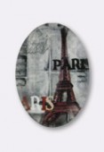 Cabochon en verre tour Eiffel 25x18 mm x1