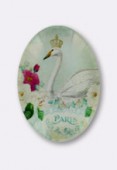 Cabochon en verre cygne 25x18 mm x1