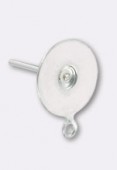 Argent 925 clou d'oreille support à coller 10 mm x2