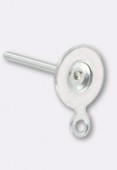 Argent 925 clou d'oreille support à coller 6 mm x2