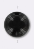 Agate noire ronde 6 mm x2