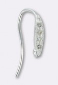 Argent 925 crochet d'oreille white topaz x1