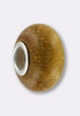 Perle façon pandora nangka wood/925 14x8 mm x1