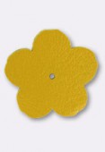 Fleur en cuir 30mm yellow x1