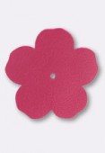 Fleur en cuir 30mm pink x1