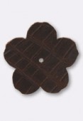 Fleur en cuir 30mm brown x1