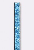 Cuir plat glitter 6x2 mm teal x20cm