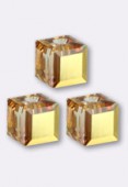 Cube 5601 6 mm crystal metallic sunshine B x2