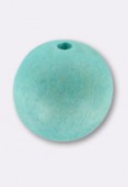 Ronde en bois turquoise 20 mm x4